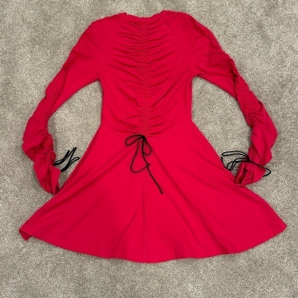 Molly Goddard Pink Cotton Lola Ruched Short Mini Dress Size US 4 / UK 8 EUC - Picture 6 of 11